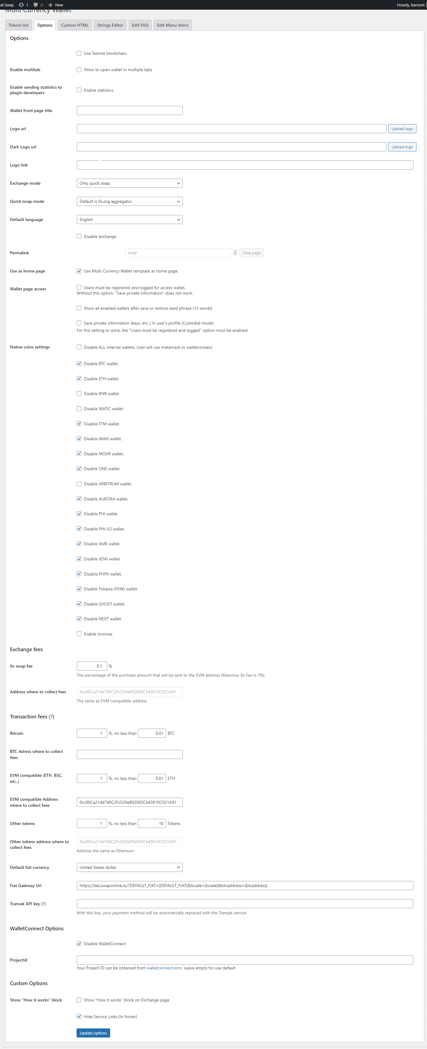 افزونه کیف پول و سوآپ وردپرس